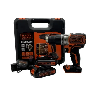 Furadeira Percussão Black+Decker BL188KB sem escovas - 18 V 2 bat. 1,5 Ah e maleta