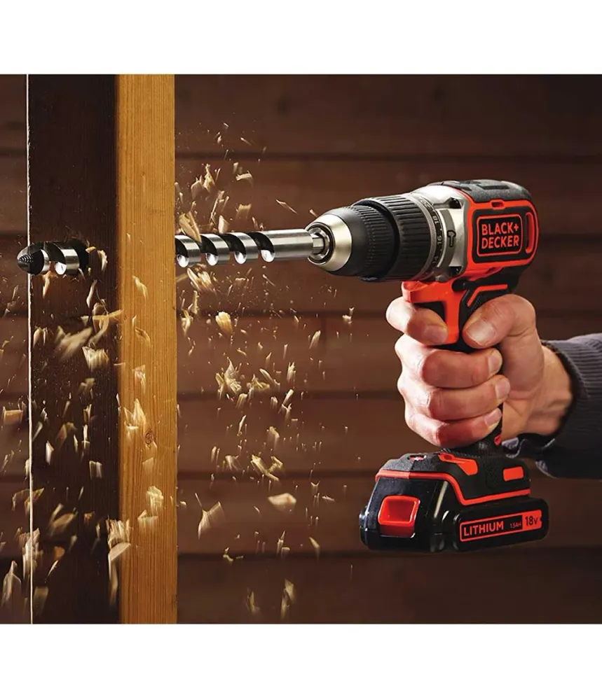 Furadeira Percussão Black+Decker BL188KB sem escovas - 18 V 2 bat. 1,5 Ah e maleta