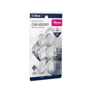 Gancho Adesivo Fixa Facil 0,5kg C/ 6 Pcs