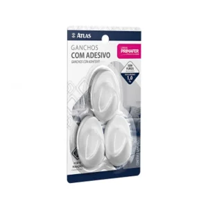 Gancho Adesivo Fixa Facil 0,7kg C/ 3 Pcs