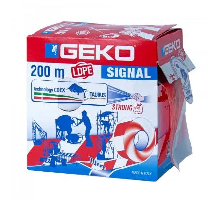 GEKO FITA DE SINALIZACAO 200 MT VERMELHO/BRANCA