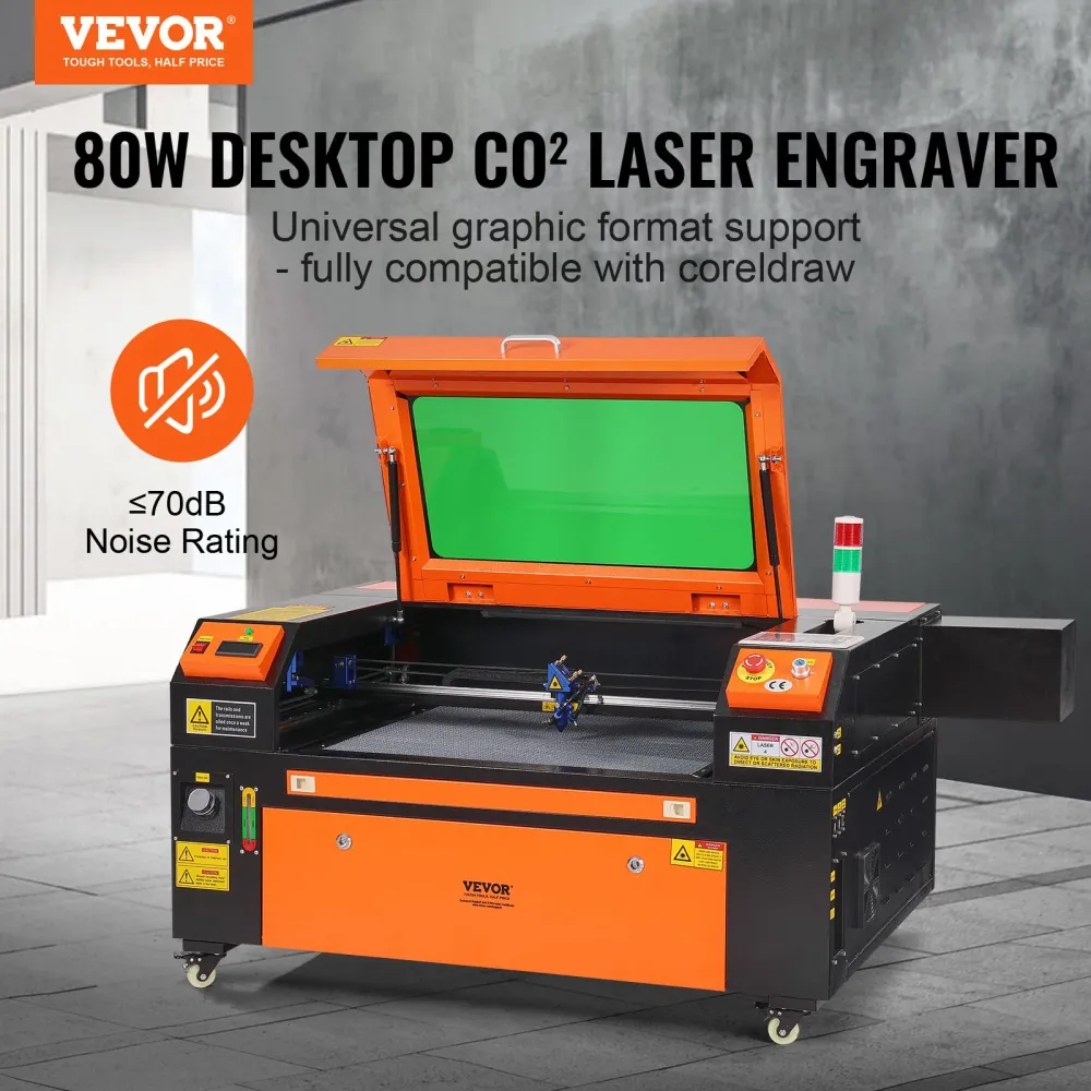 Gravadora Laser CO2 VEVOR 80W - Corte Preciso 500x700mm