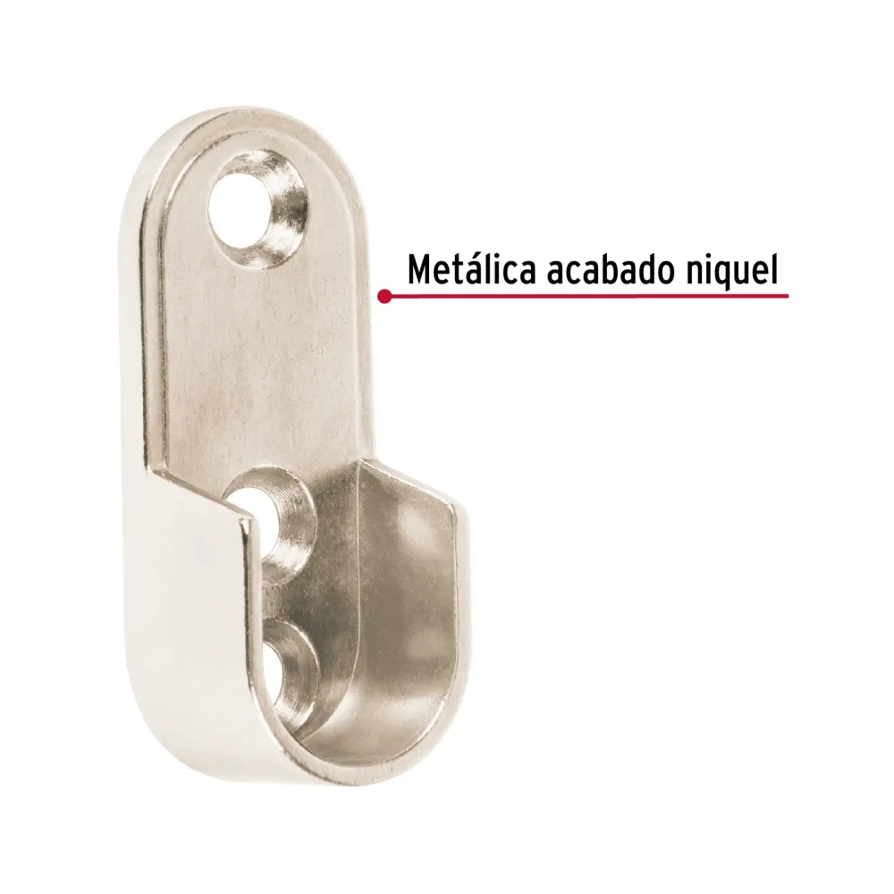 Brida Lateral para Tubo Cromado Ovalada Hermex