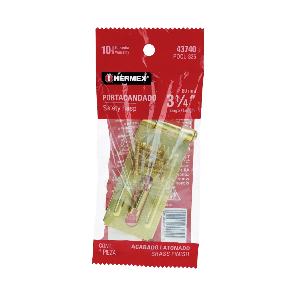 Portacandado de Acero 3"1/4 Hermex Latonado