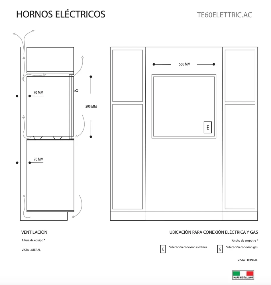 Horno Eléctrico TE60ELETTRIC.AC TECNOLAM.