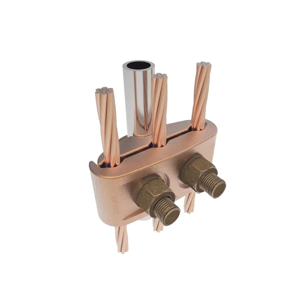 Conector Mecnico para 3 Cables para Calibre 4 AWG - 2/0 AWG Tubera de 3/8" o Varilla 5/8" - 3/4" Perno 3/8". HUBBELL B...