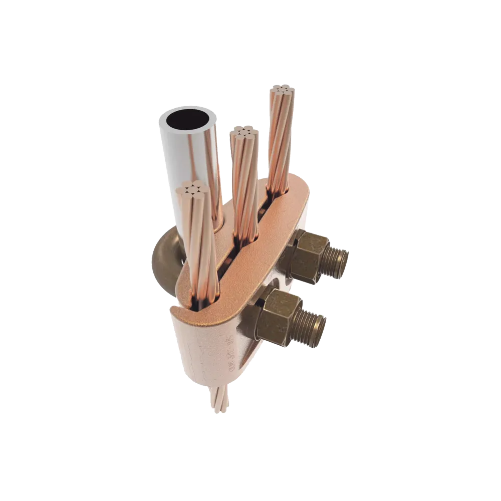 Conector Mecnico para 3 Cables para Calibre 4 AWG - 2/0 AWG Tubera de 3/8" o Varilla 5/8" - 3/4" Perno 3/8". HUBBELL B...