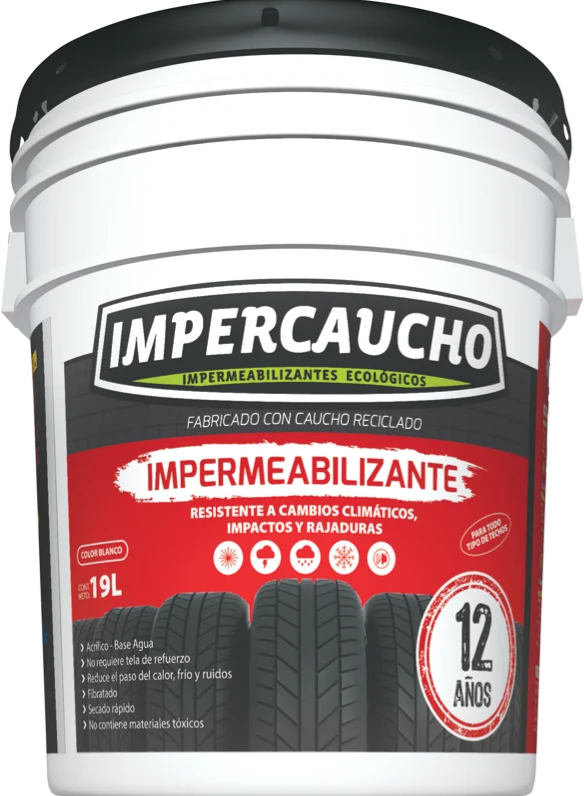 IMPERMEABILIZANTE 12 ÑOS BLANCO 19LTS CAUCHOCRIL 028800 (LLANTAS RECICLADAS, BASE AGUA)