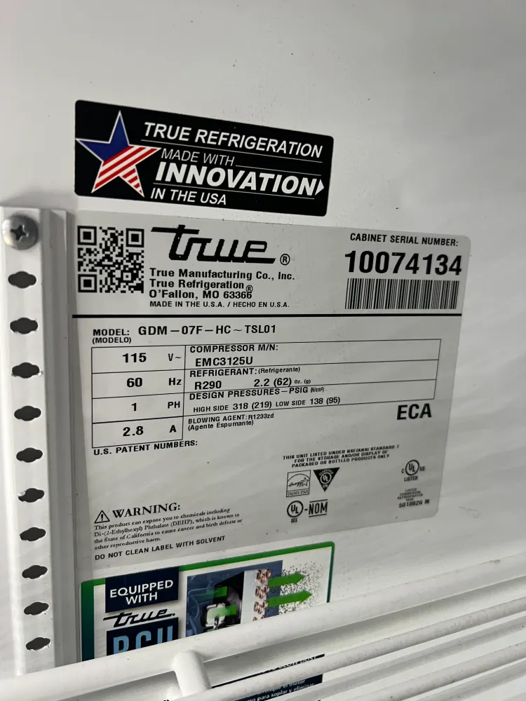 24 Inch True Countertop Freezer, Glass Door, GDM-07F-HC~TSL01, 444310