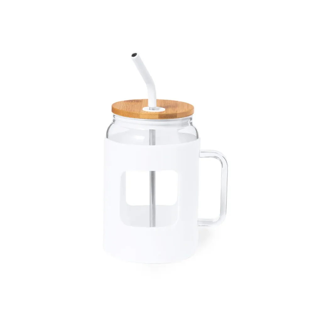 Jacin - Tarro de Cristal Reutilizável 1,625L com Tampa de Bambu