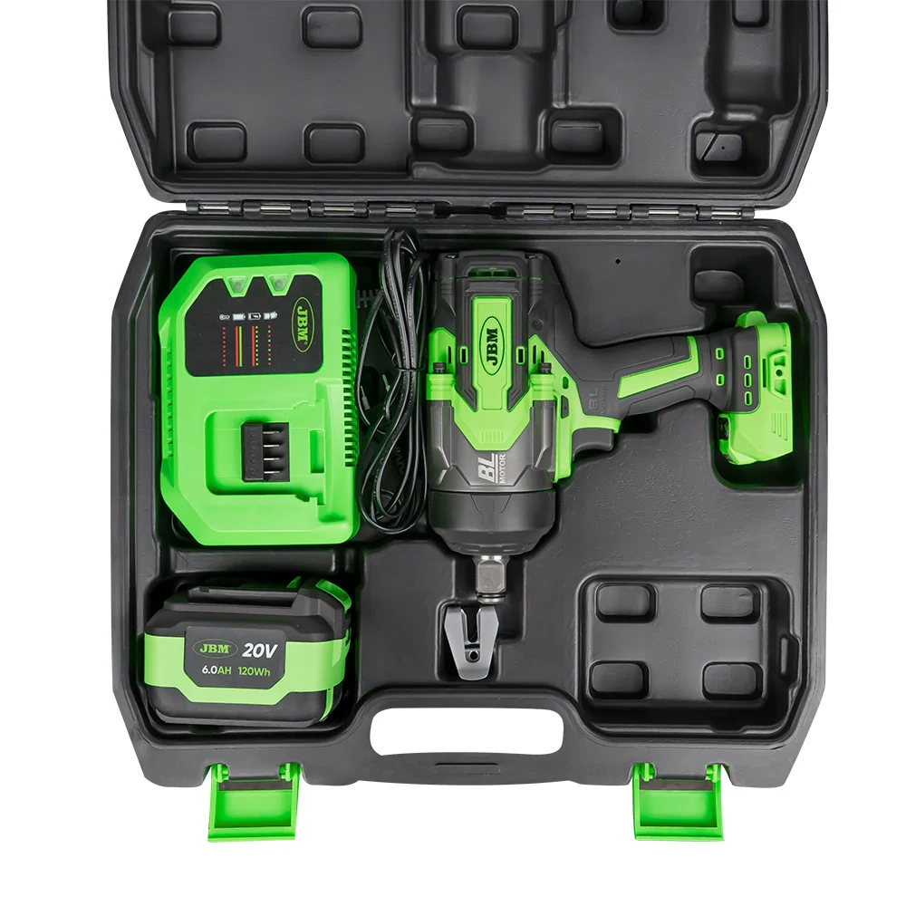 Chave de impacto sem fios de 3/4" com motor sem escovas e binário de 1300 Nm, com mala de transporte - 60048C JBM