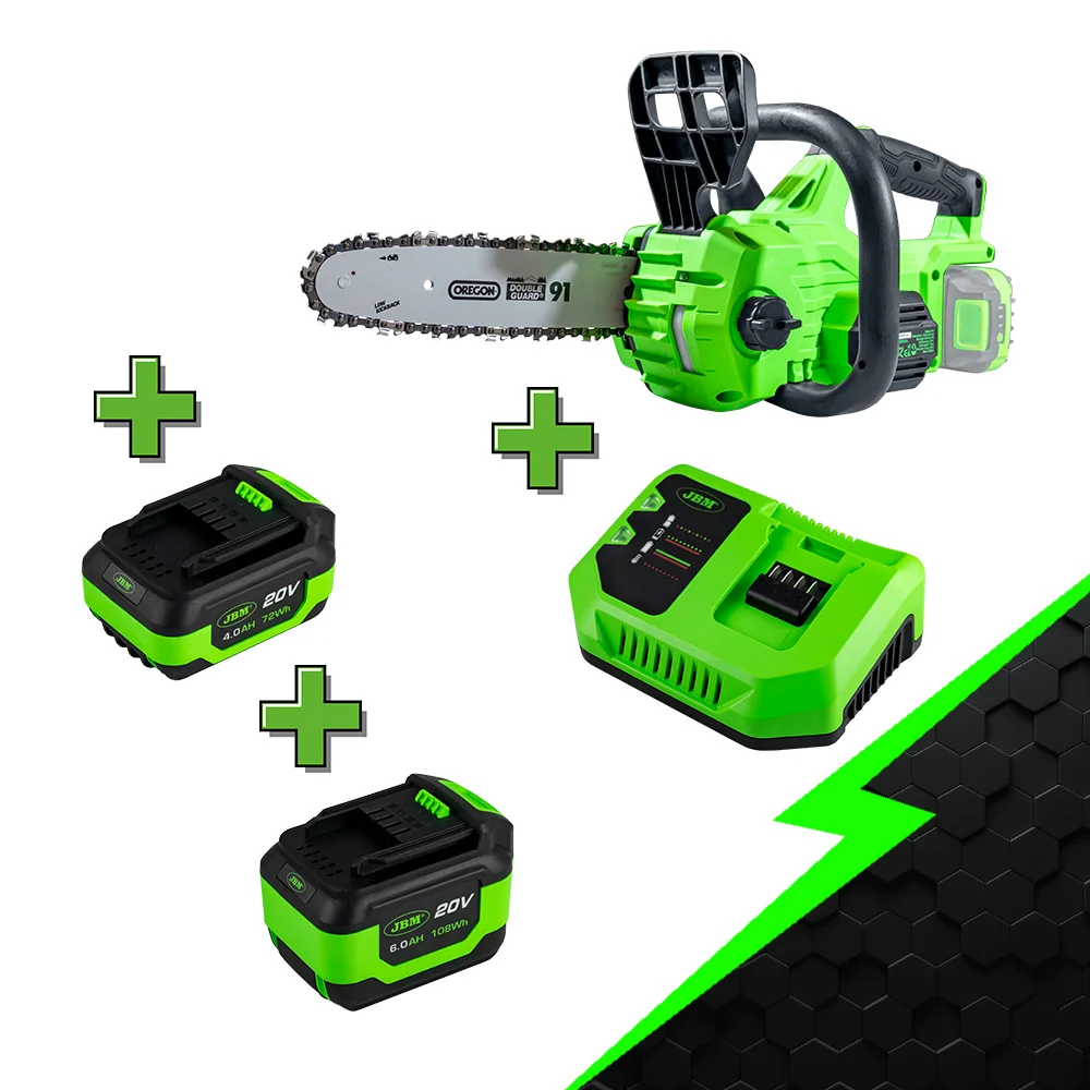 KIT ESPECIAL PARA JARDIM: MOTOSSERRA + BATERIA DE 4AH + 6AH + CARREGADOR - PROMO-ELECTR16 JBM