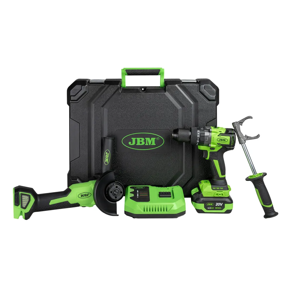 Kit de Rebarbadora e Berbequim de Impacto sem Fio com Mala de Transporte - 60053C JBM