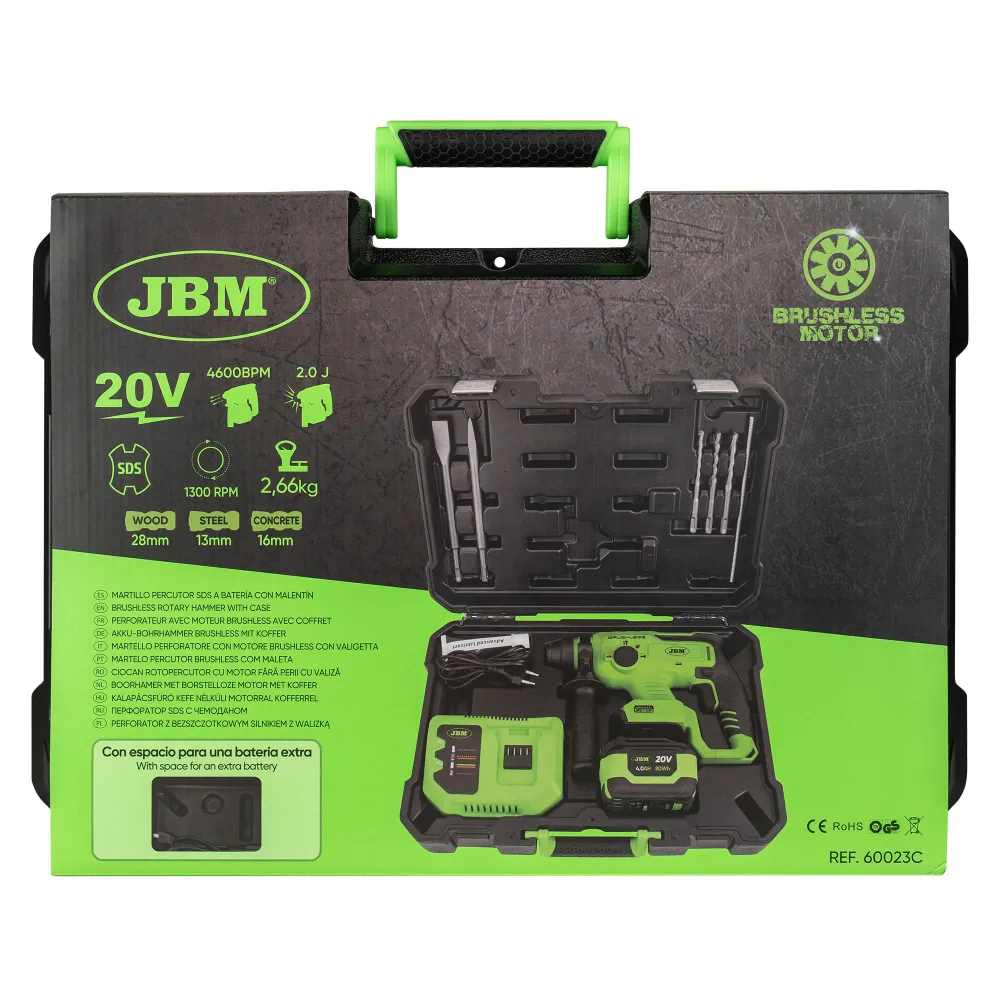 Martelo de percussão sem fios SDS com estojo - 60023C JBM
