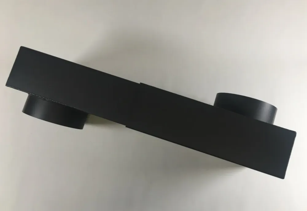 Joelho de caixa DN 130 extensão 335-470 mm joelho plano ajustável preto