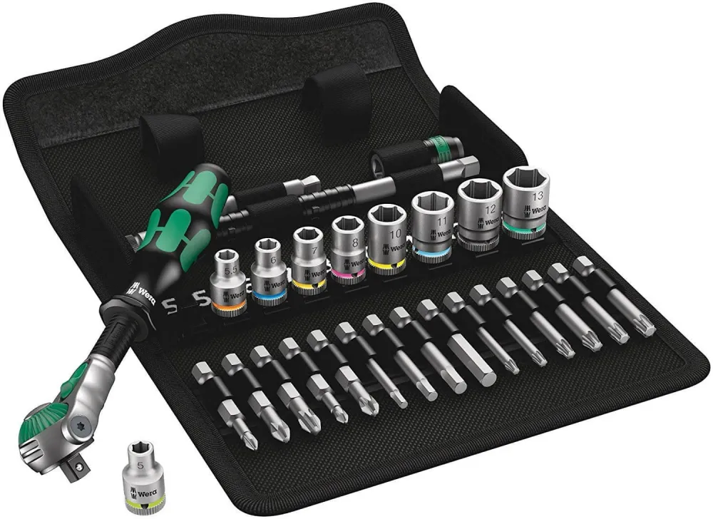 Jogo de catraca com vasos e pontas 28 peças Zyklop Speed Wera 004016