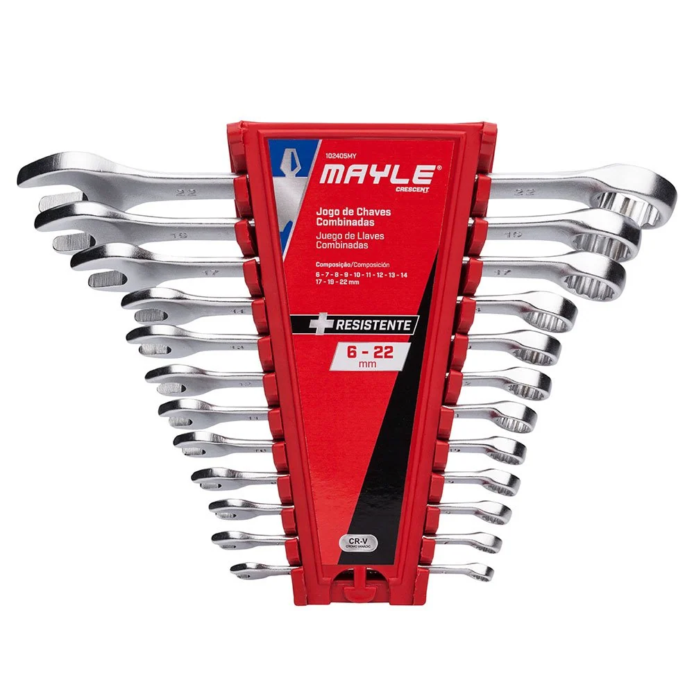 JOGO DE CHAVE COMBINADA MAYLE DE 6MM 22MM COM 12 PEÇAS 102405MY