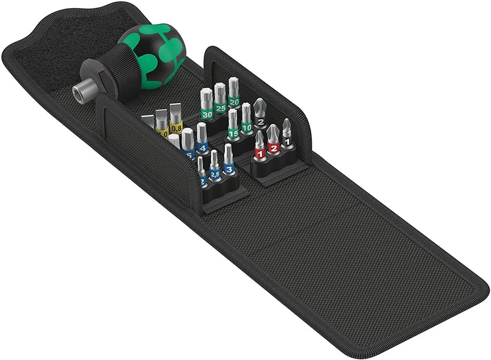 Jogo de chaves de fendas para bicicletas 19 peças Wera Kraftform Kompakt Stubby 1 ref.057471