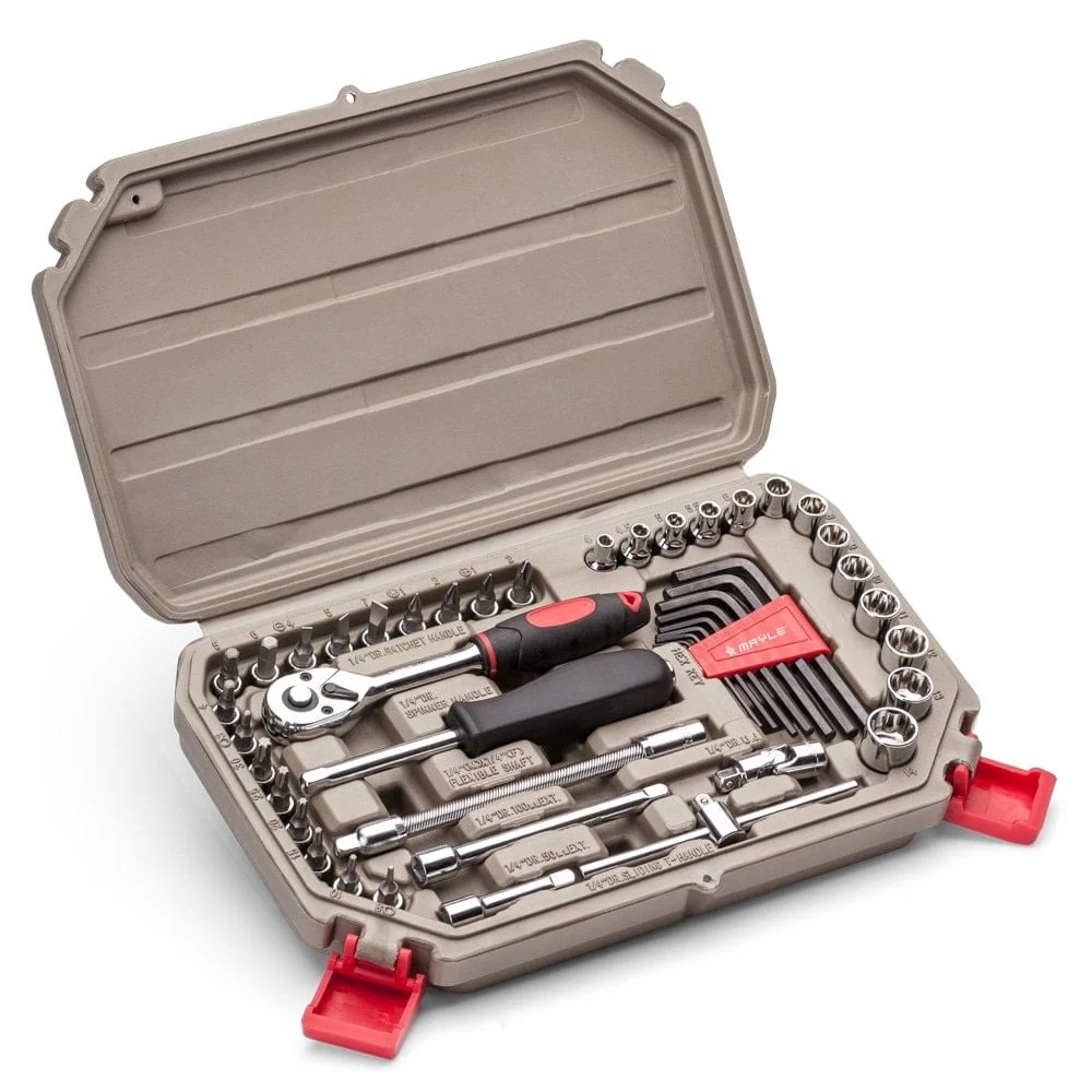 JOGO DE SOQUETES COM ENCAIXE DE 1/4" MAYLE COM 45 PEÇAS 110045