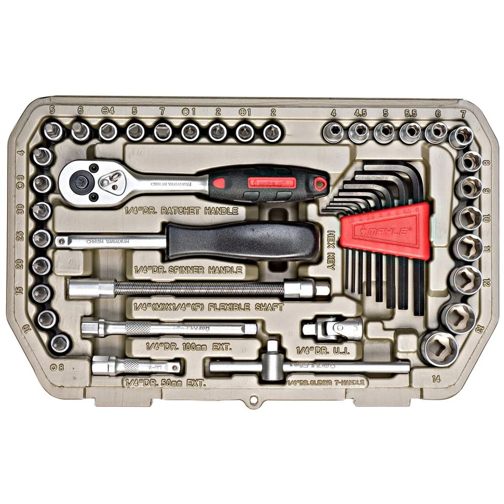 JOGO DE SOQUETES COM ENCAIXE DE 1/4" MAYLE COM 45 PEÇAS 110045