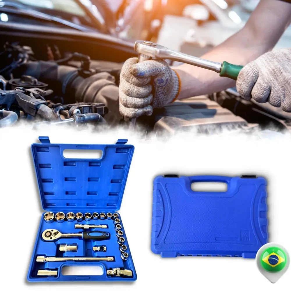 Jogo Soquetes 22 Peças 10 32mm Kit De Ferramentas Completo