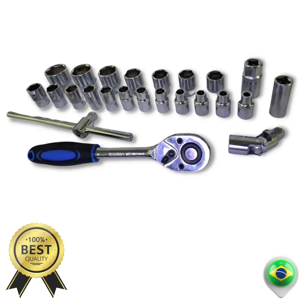Jogo Soquetes 37 Peças 8 32mm Kit De Ferramentas Completo