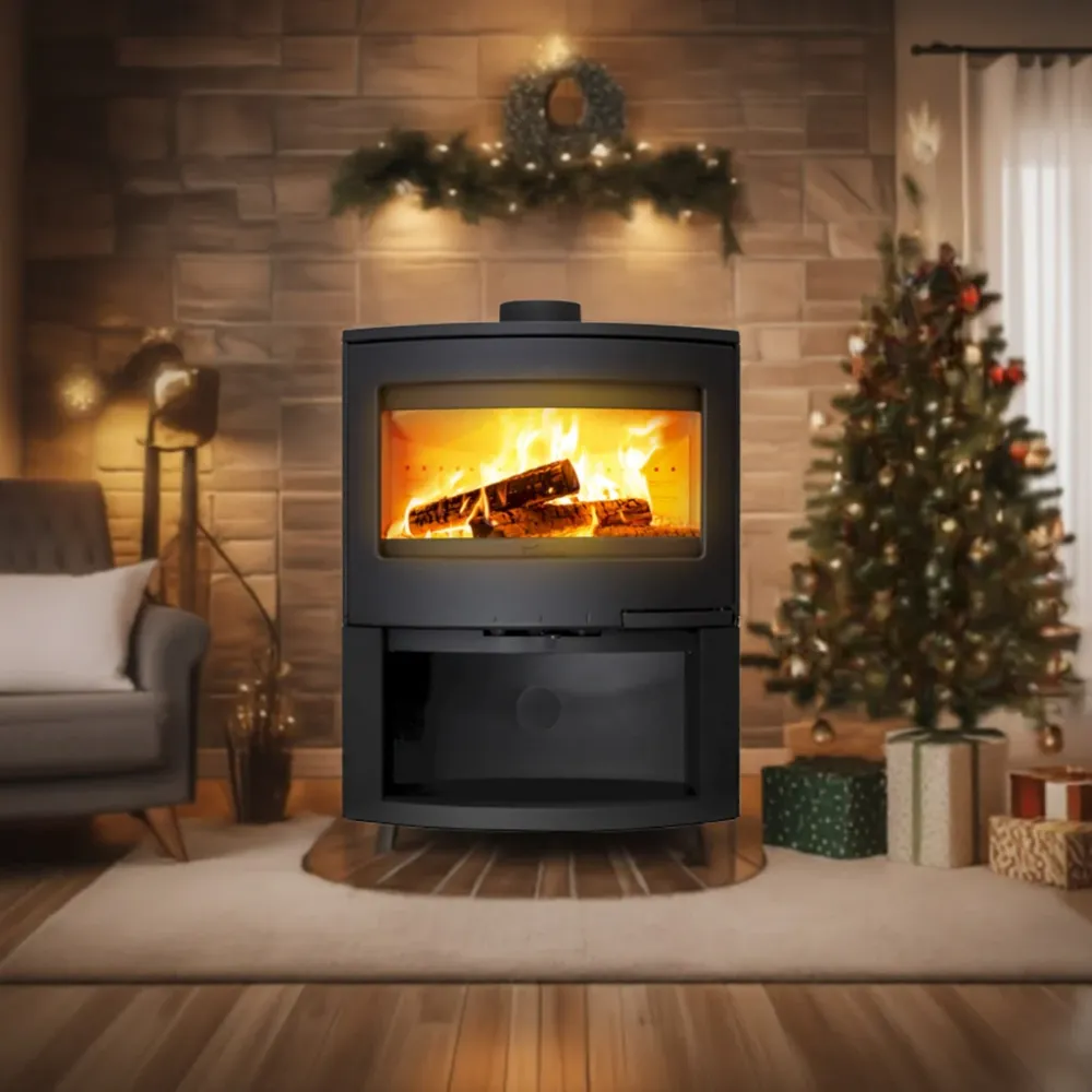Kaminofen Barney Holzofen 9KW com compartimento de madeira