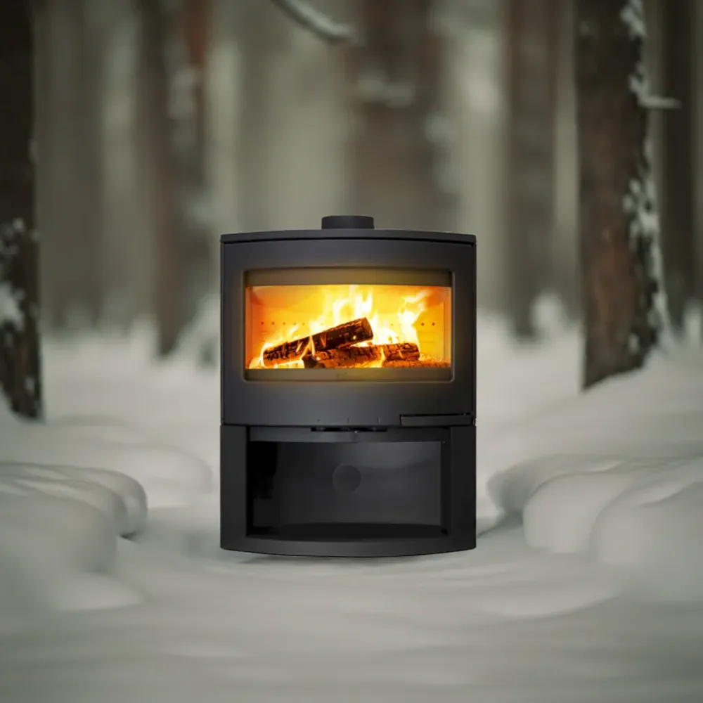 Kaminofen Barney Holzofen 9KW com compartimento de madeira