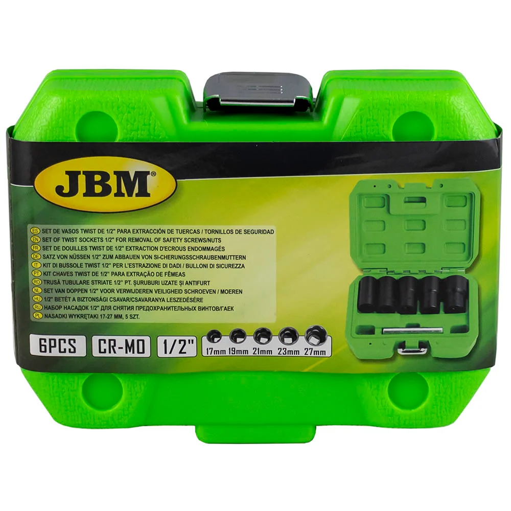 KIT DI BUSSOLE TWIST 1/2” PER L’ESTRAZIONE DI DADI / BULLONI DI SICUREZZA 52153 JBM
