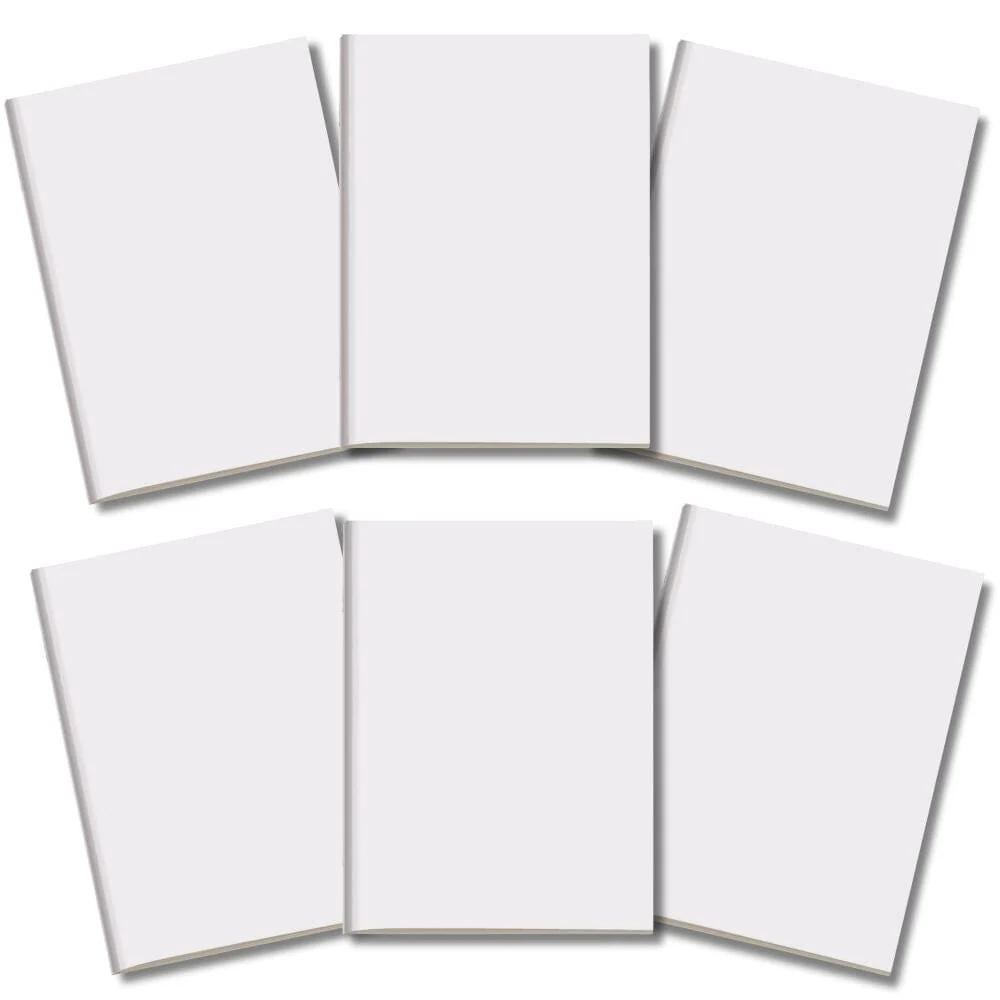 Kit 6x Cadernetas Sem Pauta Capa Flex 40 Pág Pólen A5 Branco