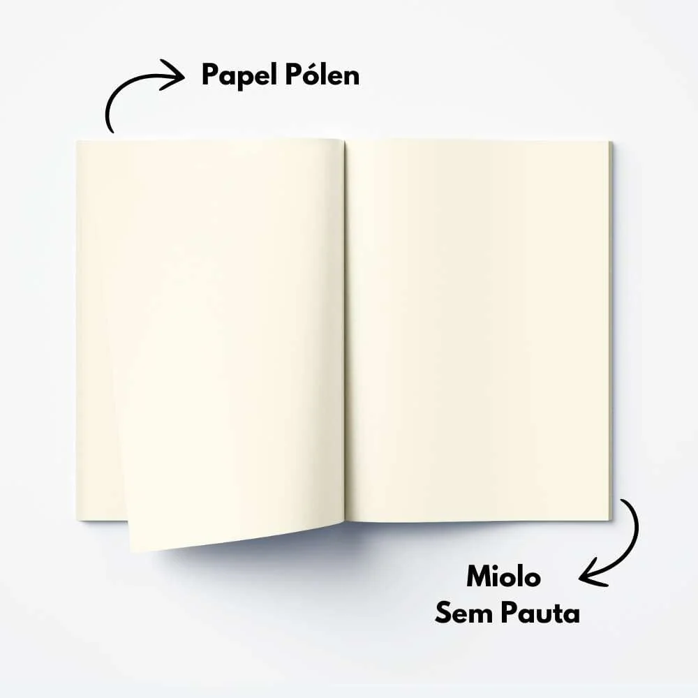 Kit 6x Cadernetas Sem Pauta Capa Flex 40 Pág Pólen A5 Branco