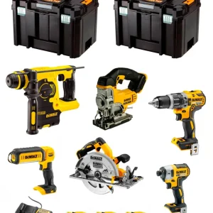 Kit Dewalt com 6 ferramentas + 3bat 5Ah + carregador + 2xTSTAK VI DCK673P3