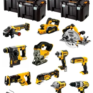Kit Dewalt 11 ferramentas + 3bat 5Ah + Carregador DCB1104 + 4xTSTAK DCK116P3