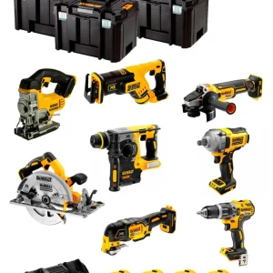 Kit Dewalt 8 ferramentas + 4bat 5Ah + Carregador DCB132 + 3xTSTAK DCK867P4
