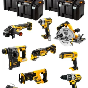 Kit Dewalt 8 ferramentas + 3 bat 5ah + Carregador DCB1104 + Kit 4xTstak VI DCK867P3