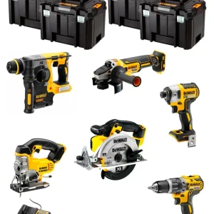 Kit Dewalt 6 ferramentas + 3 bat 5ah + Carregador DCB1104 + Kit 4xTstak VI DCK691P3