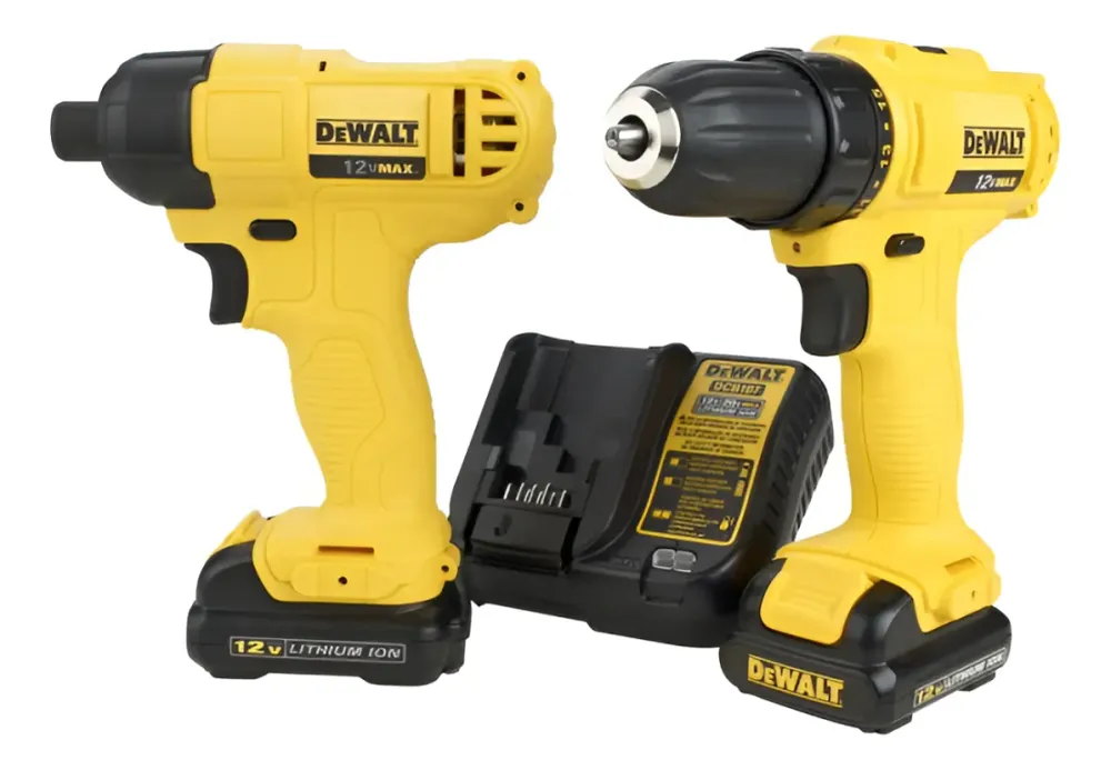 KIT FURADEIRA E PARAFUSADEIRA DE IMPACTO 12V 2 BATERIAS DCK201C2-BR DEWALT