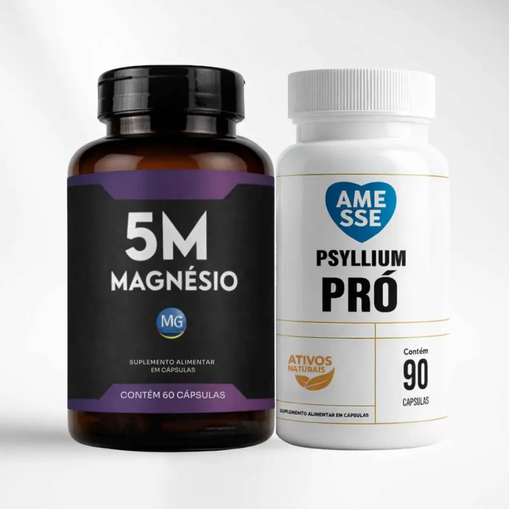Kit - Magnésio 5M + Psyllium Pró - Saúde intestinal