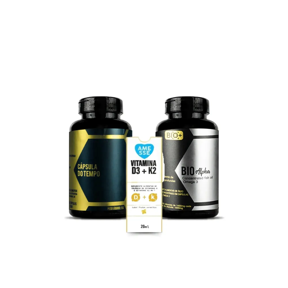 Kit Saúde Plus - Coenzima Q10 + Vitamina D3+K2 + Ômega 3 EPA Nação Verde