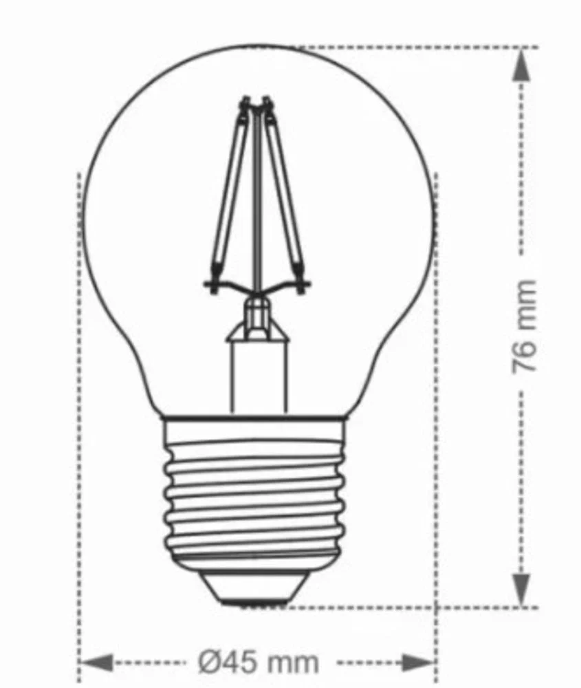 Lampada Led Filamento G45 Defletora 3w Espelhada