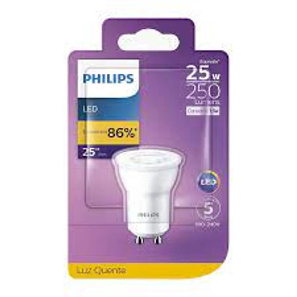LAMPADA LED SPOT MR11 3.5W 250LM 36D QUENTE GU10 P