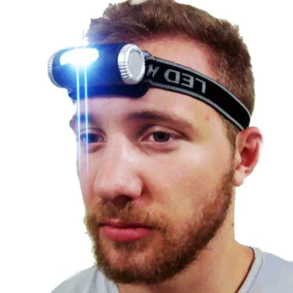 Lanterna de cabeç com 4 LEDs horizontais