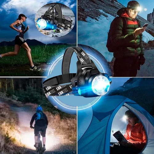 Lanterna De Cabeç Led Usb Recarregável Caç Pesca Lk-020