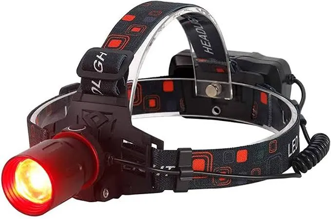 Lanterna LED de cabeç recarregável alto desempenho