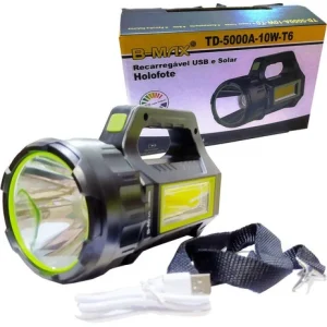 Lanterna Led Holofote Recarregável Td-5000a-10w-t6 B-max