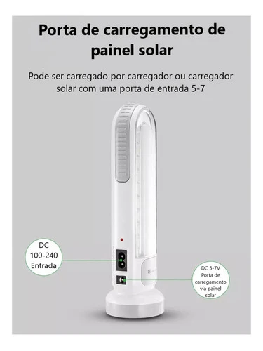 Lanterna Recarregável 1300mah Portátil Emergência Dp-7102b