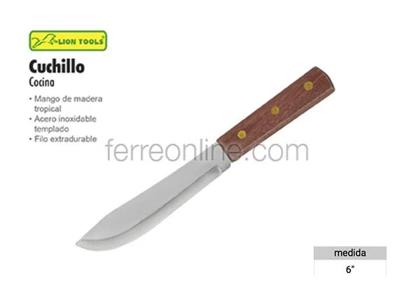 CUCHILLO DE COCINA MANGO MADERA 6" LIO8047 LION TOOLS