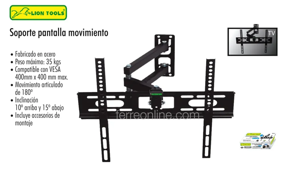 SOPORTE PARA TV CON BRAZO 22 55" LION TOOLS 2875