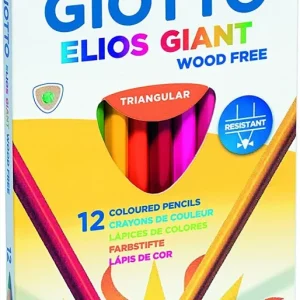Lápis de Cor Giotto 12un Elios Giant Wood Free Triangular