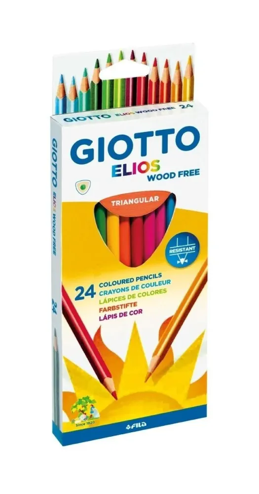 Lápis de Cor Giotto 24un Elios Wood Free Triangular